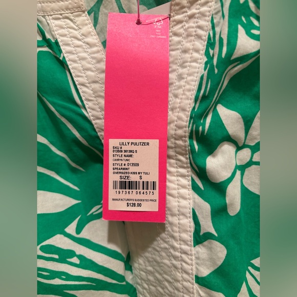 Lilly Pulitzer Caitlin Tunic NWT Spearmint Green Floral Blouse Size Small - Picture 6 of 9